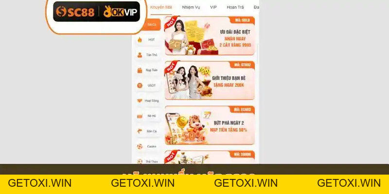 Top 4 Mã Khuyến Mãi SC88 Cực Khủng - Nhận Quà Ngay - GETOXI